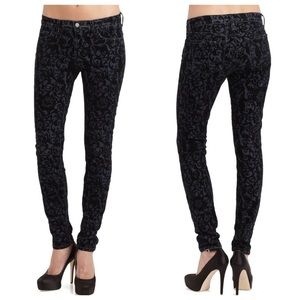 J Brand Maria Brocade Mid-Rise Skinny Leg Jeans 27